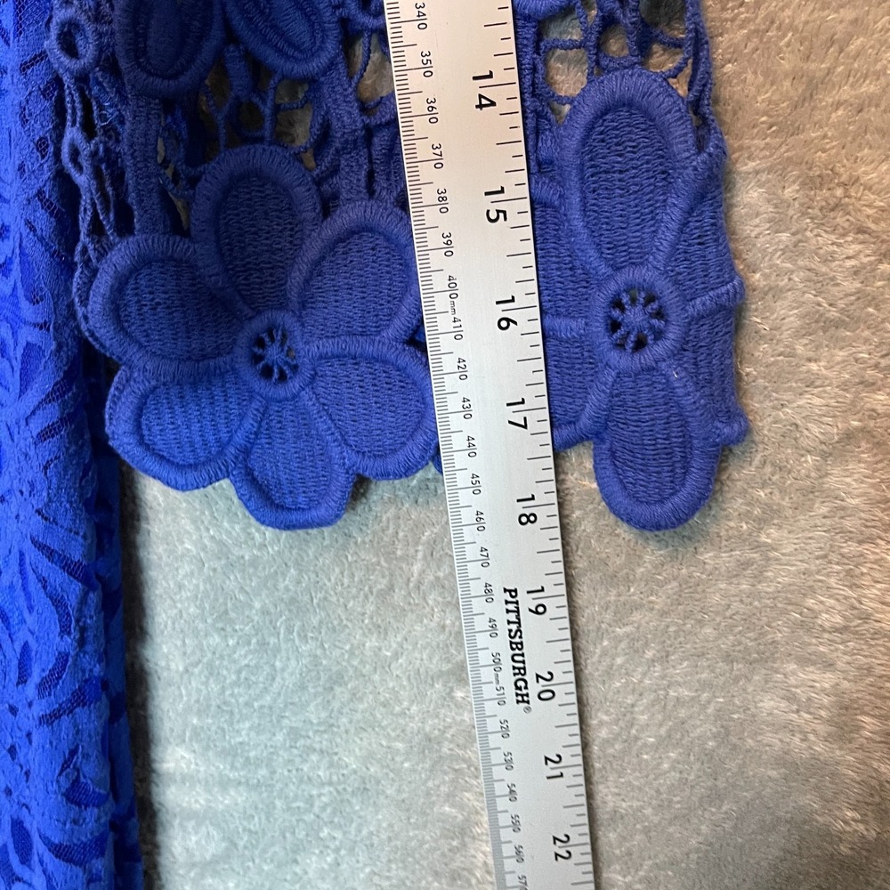 Alfani Women Crochet Shift Dress PM Royal Blue Wedding Guest Romantic Feminine - Picture 11 of 12